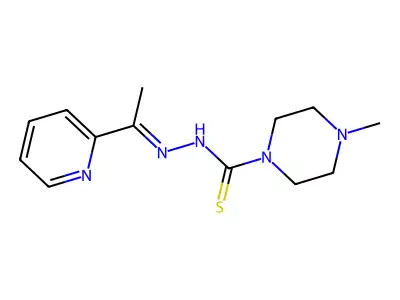 4-methyl-N-(1-pyridin-2-ylethylideneamino)piperazine-1-carbothioamide structure