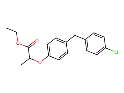 Propionic acid, 2-(4-(4-chlorobenzyl)phenoxy)-, ethyl ester, (+-)- structure