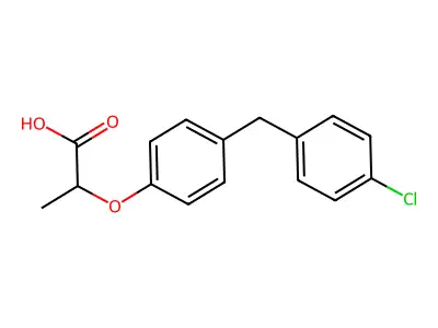 Propionic acid, 2-(4-(4-chlorobenzyl)phenoxy)-, (+-)- structure