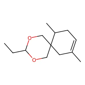2,4-Dioxaspiro(5.5)undec-8-ene, 3-ethyl-8,11(or 9,11)-dimethyl- structure