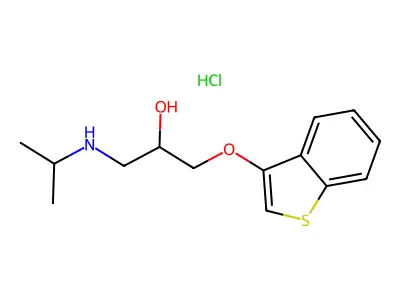 2-Propanol, 1-(benzo(b)thien-3-yloxy)-3-((1-methylethyl)amino)-, hydrochloride structure