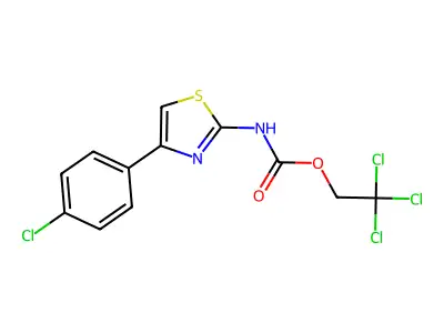 Carbamic acid, (4-(4-chlorophenyl)-2-thiazolyl)-, 2,2,2-trichloroethyl ester structure