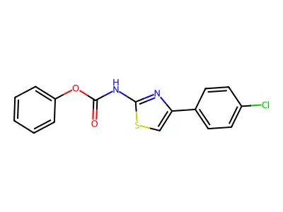 Carbamic acid, (4-(4-chlorophenyl)-2-thiazolyl)-, phenyl ester structure