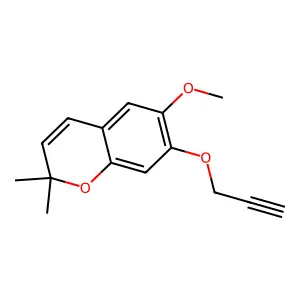 2H-1-Benzopyran, 6-methoxy-2,2-dimethyl-7-(2-propynyloxy)- structure