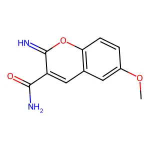 2-imino-6-methoxy-2H-chromene-3-carboxamide structure