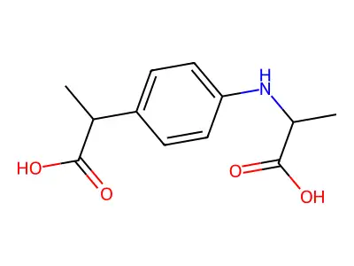 Propionic acid, 2-(4-(1-carboxy-1-ethylamino)phenyl)- structure