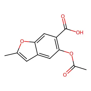 6-Benzofurancarboxylic acid, 5-hydroxy-2-methyl-, acetate structure