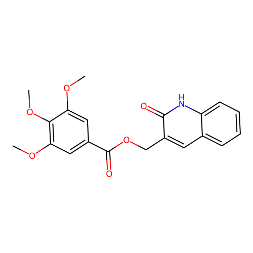 (2-Oxo-1,2-dihydroquinolin-3-yl)methyl 3,4,5-trimethoxybenzoate structure