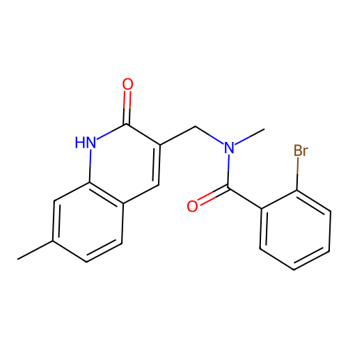 2-bromo-N-methyl-N-[(7-methyl-2-oxo-1,2-dihydroquinolin-3-yl)methyl]benzamide structure