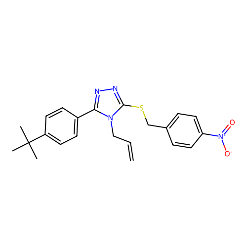 3-(4-tert-butylphenyl)-5-[(4-nitrobenzyl)sulfanyl]-4-(prop-2-en-1-yl)-4H-1,2,4-triazole structure
