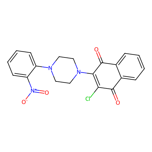 2-Chloro-3-[4-(2-nitrophenyl)piperazin-1-yl]naphthalene-1,4-dione structure