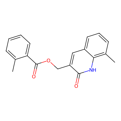 (8-methyl-2-oxo-1H-quinolin-3-yl)methyl 2-methylbenzoate structure
