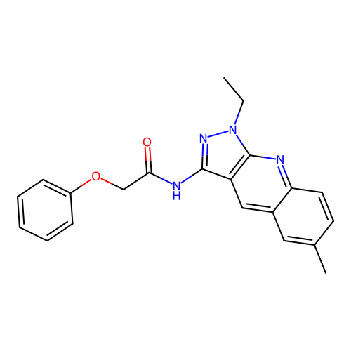 N-(1-ethyl-6-methyl-1H-pyrazolo[3,4-b]quinolin-3-yl)-2-phenoxyacetamide structure