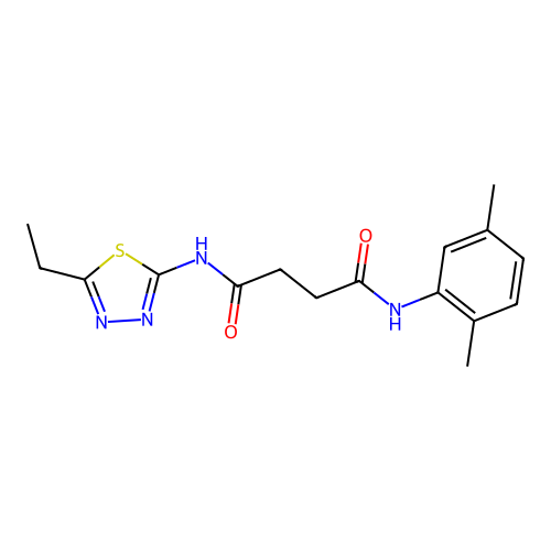 N1-(2,5-dimethylphenyl)-N4-(5-ethyl-1,3,4-thiadiazol-2-yl)succinamide structure