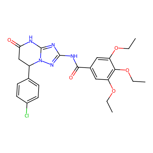 N-(7-(4-chlorophenyl)-5-oxo-4,5,6,7-tetrahydro-[1,2,4]triazolo[1,5-a]pyrimidin-2-yl)-3,4,5-triethoxybenzamide structure