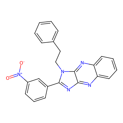2-(3-nitrophenyl)-1-(2-phenylethyl)-1H-imidazo[4,5-b]quinoxaline structure