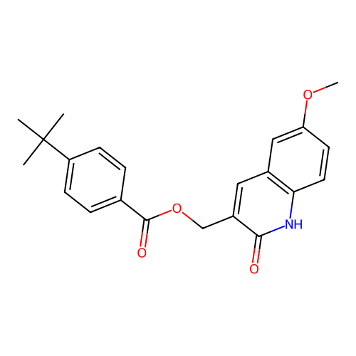 (6-methoxy-2-oxo-1H-quinolin-3-yl)methyl 4-tert-butylbenzoate structure
