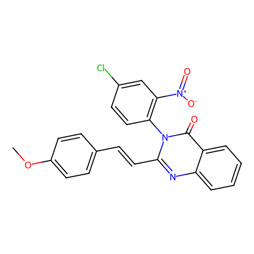 (E)-3-(4-chloro-2-nitrophenyl)-2-(4-methoxystyryl)quinazolin-4(3H)-one structure