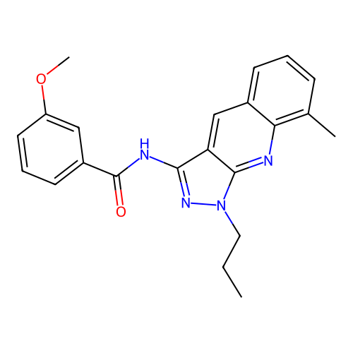 3-methoxy-N-(8-methyl-1-propylpyrazolo[3,4-b]quinolin-3-yl)benzamide structure