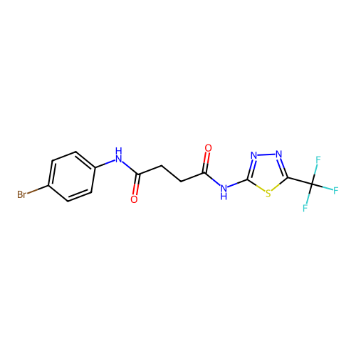 N-(4-bromophenyl)-N'-[5-(trifluoromethyl)-1,3,4-thiadiazol-2-yl]butanediamide structure