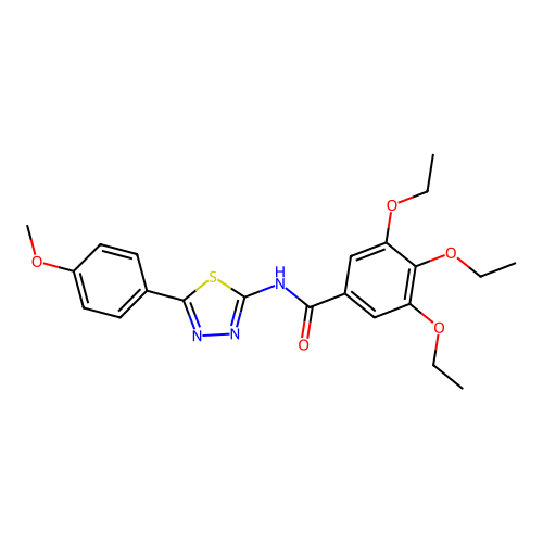 3,4,5-triethoxy-N-[5-(4-methoxyphenyl)-1,3,4-thiadiazol-2-yl]benzamide structure