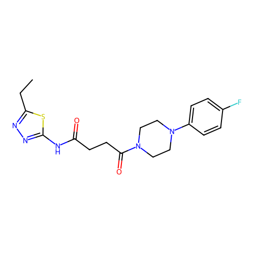 N-(5-ethyl-1,3,4-thiadiazol-2-yl)-4-(4-(4-fluorophenyl)piperazin-1-yl)-4-oxobutanamide structure
