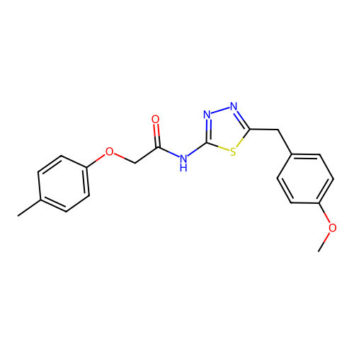 N-(5-(4-methoxybenzyl)-1,3,4-thiadiazol-2-yl)-2-(p-tolyloxy)acetamide structure