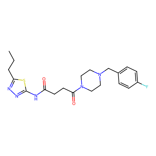 4-[4-[(4-fluorophenyl)methyl]piperazin-1-yl]-4-oxo-N-(5-propyl-1,3,4-thiadiazol-2-yl)butanamide structure