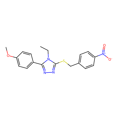 4-ethyl-3-(4-methoxyphenyl)-5-[(4-nitrobenzyl)sulfanyl]-4H-1,2,4-triazole structure
