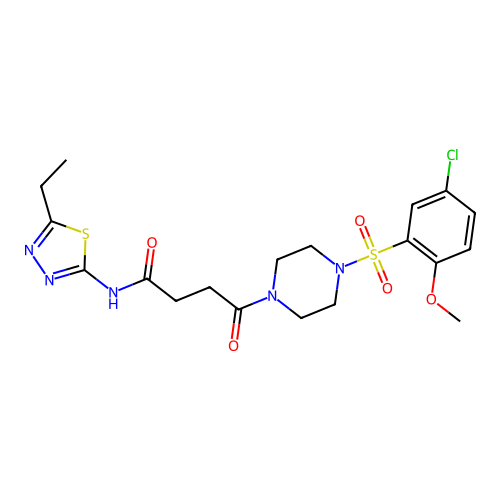 4-(4-((5-chloro-2-methoxyphenyl)sulfonyl)piperazin-1-yl)-N-(5-ethyl-1,3,4-thiadiazol-2-yl)-4-oxobutanamide structure