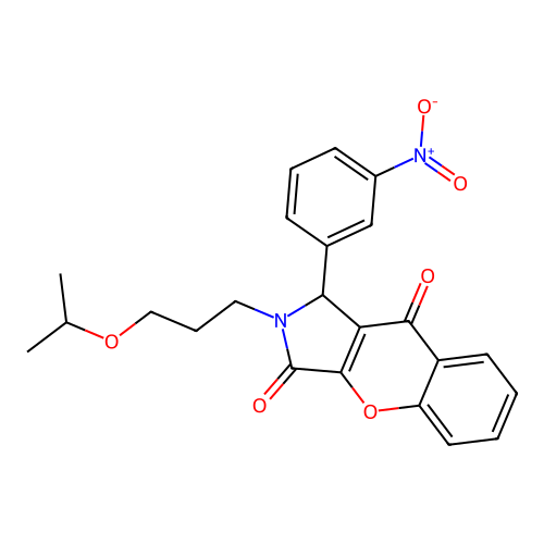 1-(3-nitrophenyl)-2-(3-propan-2-yloxypropyl)-1H-chromeno[2,3-c]pyrrole-3,9-dione structure