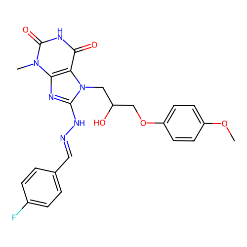 C23H23FN6O5 structure