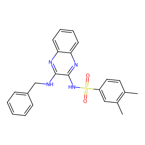 N-[3-(benzylamino)quinoxalin-2-yl]-3,4-dimethylbenzenesulfonamide structure