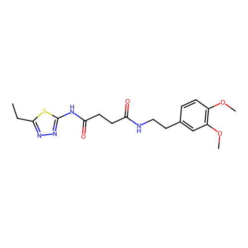 N-[2-(3,4-Dimethoxy-phenyl)-ethyl]-N'-(5-ethyl-[1,3,4]thiadiazol-2-yl)-succinamide structure