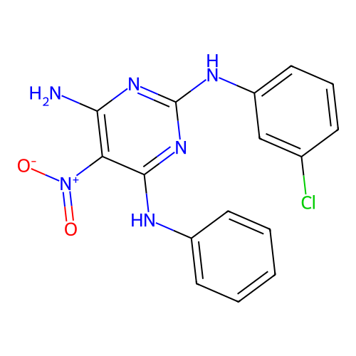 2-N-(3-chlorophenyl)-5-nitro-4-N-phenylpyrimidine-2,4,6-triamine structure