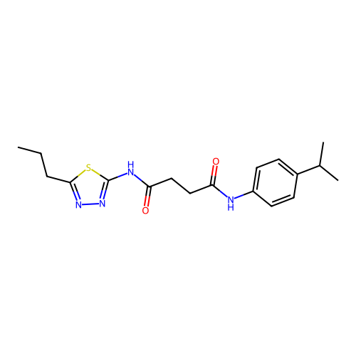 N-(4-propan-2-ylphenyl)-N'-(5-propyl-1,3,4-thiadiazol-2-yl)butanediamide structure