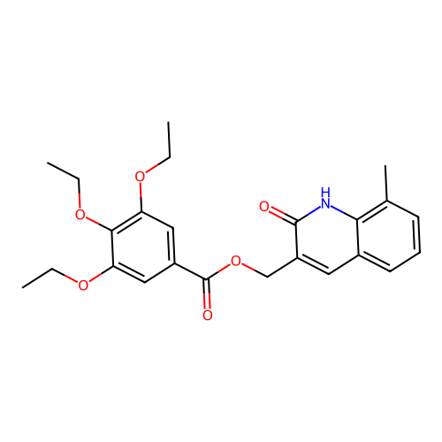 (8-Methyl-2-oxo-1,2-dihydroquinolin-3-yl)methyl 3,4,5-triethoxybenzoate structure
