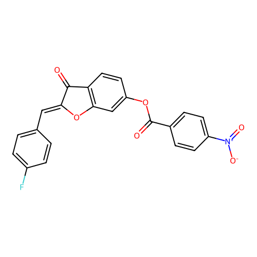 2-[(4-Fluorophenyl)methylene]-3-oxobenzo[3,4-b]furan-6-yl 4-nitrobenzoate structure