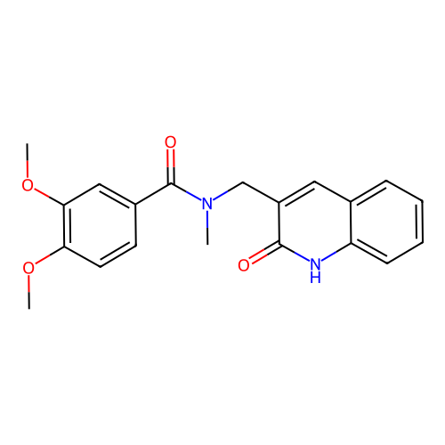 3,4-dimethoxy-N-methyl-N-[(2-oxo-1H-quinolin-3-yl)methyl]benzamide structure
