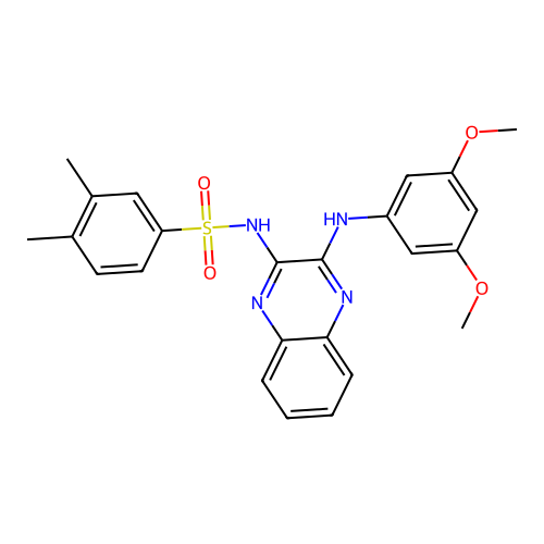 N-(3-((3,5-dimethoxyphenyl)amino)quinoxalin-2-yl)-3,4-dimethylbenzenesulfonamide structure