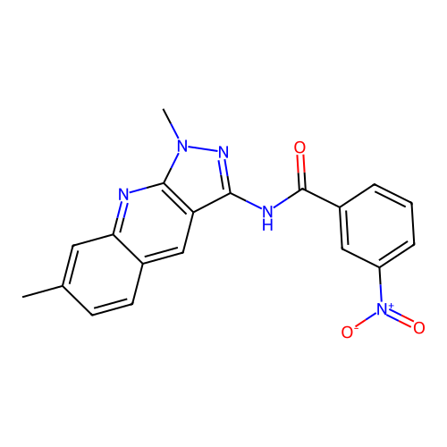 N-(1,7-dimethylpyrazolo[3,4-b]quinolin-3-yl)-3-nitrobenzamide structure