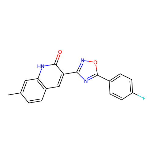 3-(5-(4-Fluorophenyl)-1,2,4-oxadiazol-3-yl)-7-methylquinolin-2-ol structure