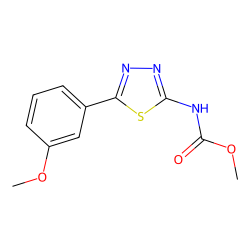 methyl [(2E)-5-(3-methoxyphenyl)-1,3,4-thiadiazol-2(3H)-ylidene]carbamate structure