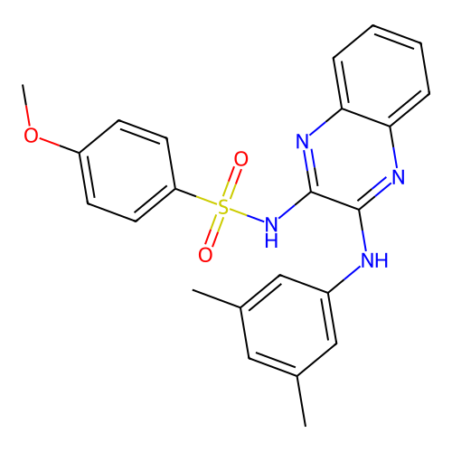 N-(3-((3,5-dimethylphenyl)amino)quinoxalin-2-yl)-4-methoxybenzenesulfonamide structure