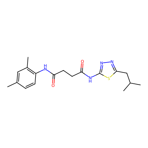N1-(2,4-dimethylphenyl)-N4-(5-isobutyl-1,3,4-thiadiazol-2-yl)succinamide structure