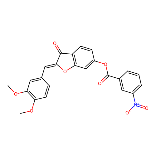 2-[(3,4-Dimethoxyphenyl)methylene]-3-oxobenzo[3,4-b]furan-6-yl 3-nitrobenzoate structure