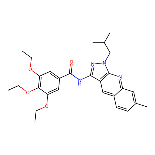 3,4,5-triethoxy-N-(1-isobutyl-7-methyl-1H-pyrazolo[3,4-b]quinolin-3-yl)benzamide structure