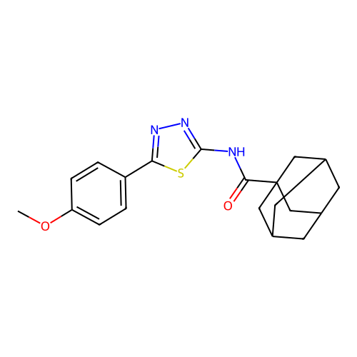 (3r,5r,7r)-N-(5-(4-methoxyphenyl)-1,3,4-thiadiazol-2-yl)adamantane-1-carboxamide structure