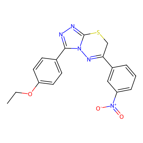 3-(4-ethoxyphenyl)-6-(3-nitrophenyl)-7H-[1,2,4]triazolo[3,4-b][1,3,4]thiadiazine structure