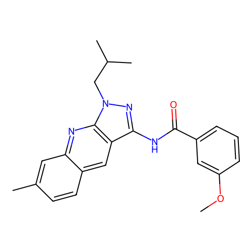 3-methoxy-N-[7-methyl-1-(2-methylpropyl)pyrazolo[3,4-b]quinolin-3-yl]benzamide structure